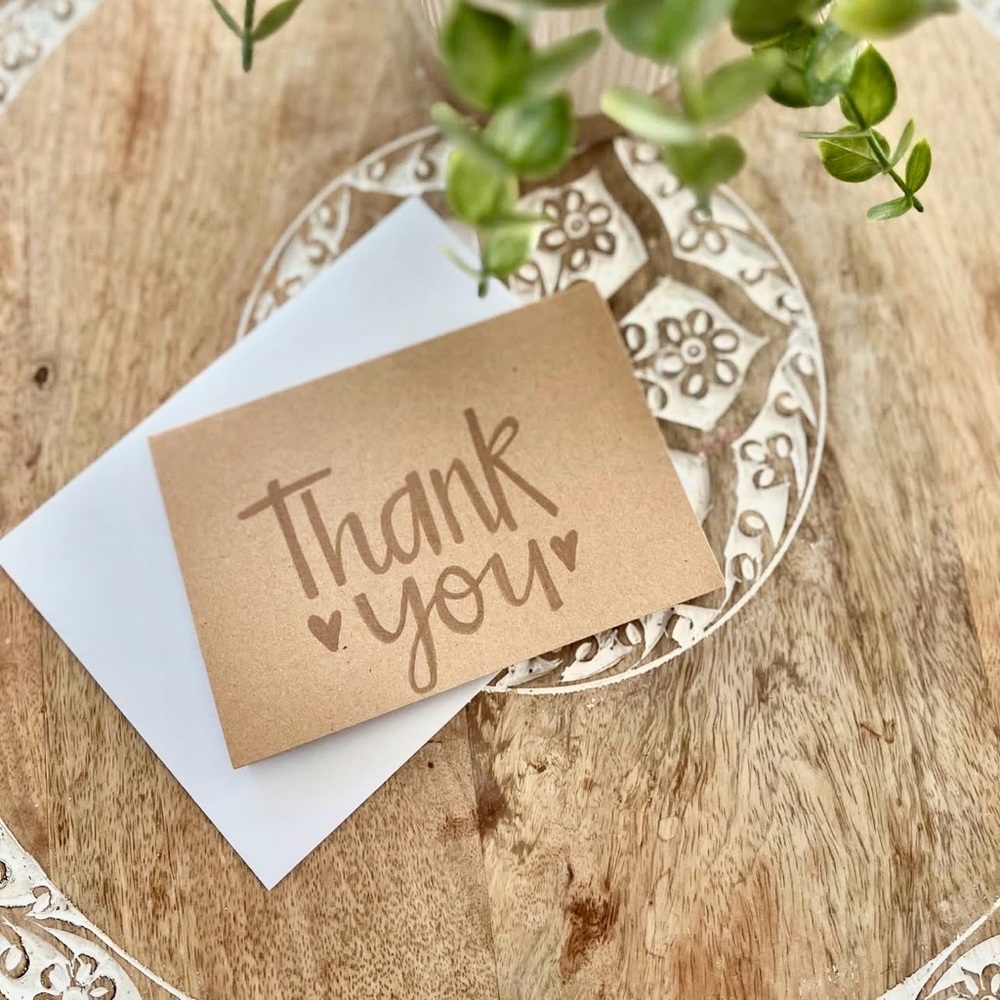 Hand Lettered Thank You Card (set of 12)